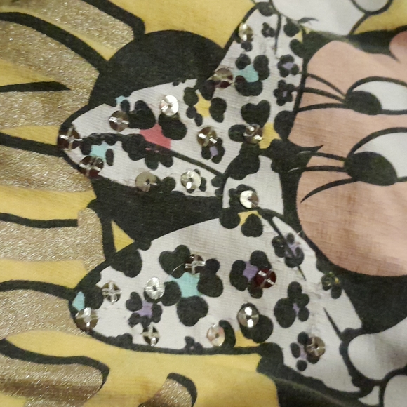 Minnie  mouse yellow and white leopard  print matching outfit - Picture 2 of 2